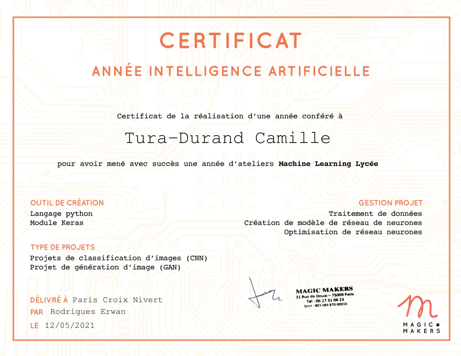 Certificat IA